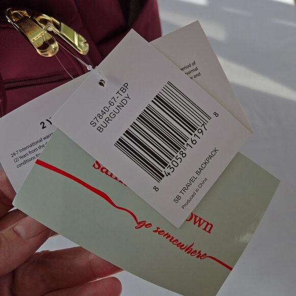 Samantha Brown Army Burgundy Travel Backpack - Picture 11 of 11